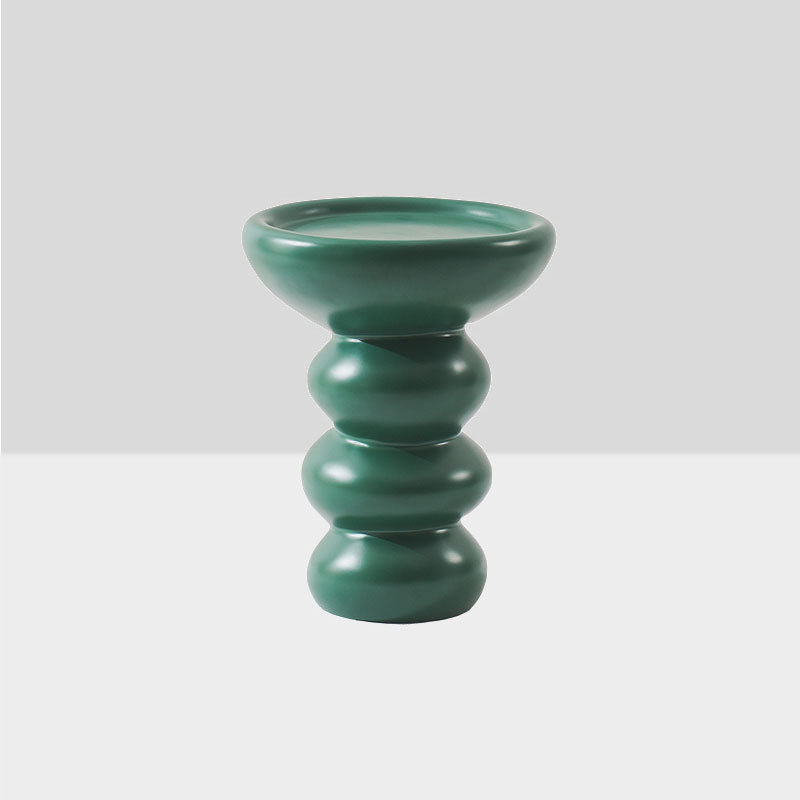 Modern Simplicity Round Fiberglass Sofa End Table 1-Tier For Living Room