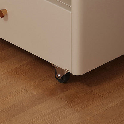 Modern Minimalist Rounded-Edge Solid Wood Eco Board Folding Movable Coffee Table 1-Drawer 2-Tier For Living Room