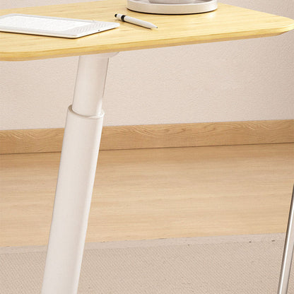 Modern Minimalist Square Round Bamboo Carbon Steel Adjustable Height Sofa Side Table For Living Room
