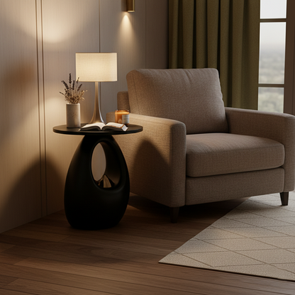 Contemporary Creative Round Eco-Friendly Resin Triamine Board Side Table For Living Room