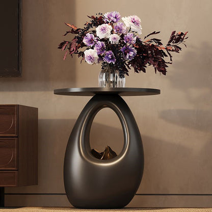 Contemporary Creative Round Eco-Friendly Resin Triamine Board Side Table For Living Room