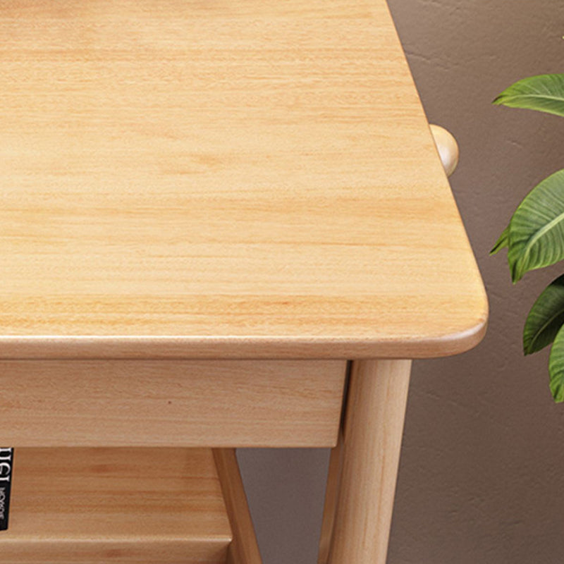 Traditional Chinese Rounded Rectangular Corner Design Solid Wood Solid Wood Plywood Desk & Chair Set For Bedroom
