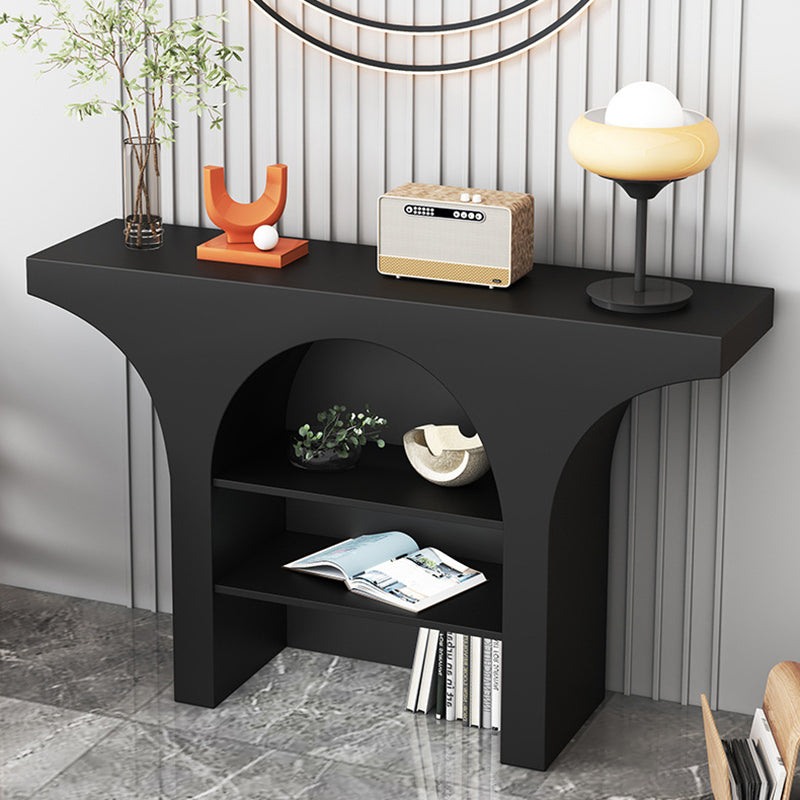 Contemporary Nordic Arched Design Solid Wood Particleboard Console Table 3-Tier For Living Room