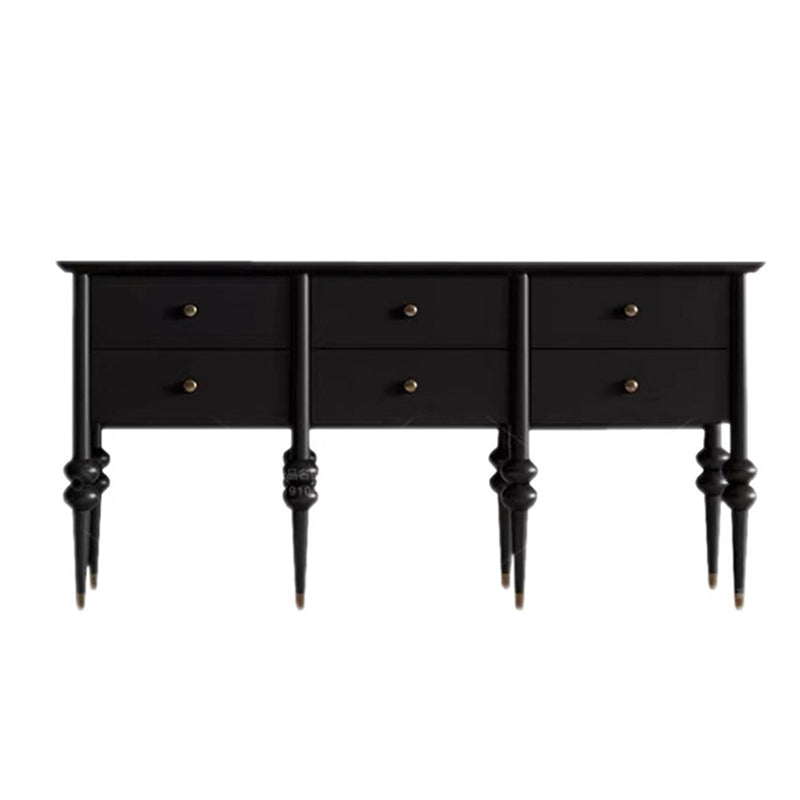 Modern Mid-Century Rectangular Solid Wood & Plywood Storage Cabinet 4/6-Drawer For Living Room