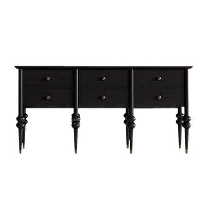 Modern Mid-Century Rectangular Solid Wood & Plywood Storage Cabinet 4/6-Drawer For Living Room