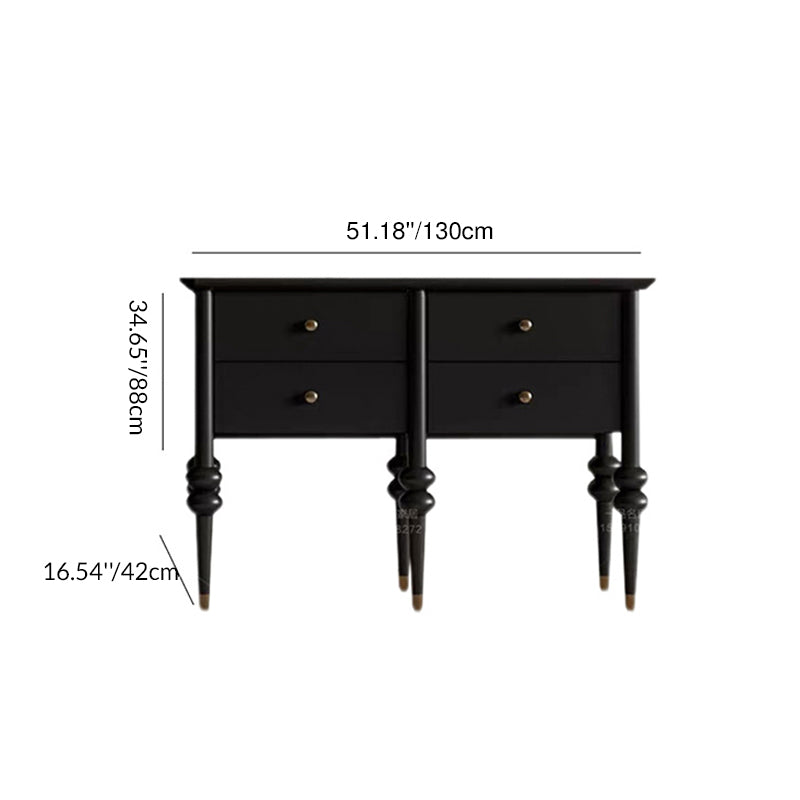 Modern Mid-Century Rectangular Solid Wood & Plywood Storage Cabinet 4/6-Drawer For Living Room