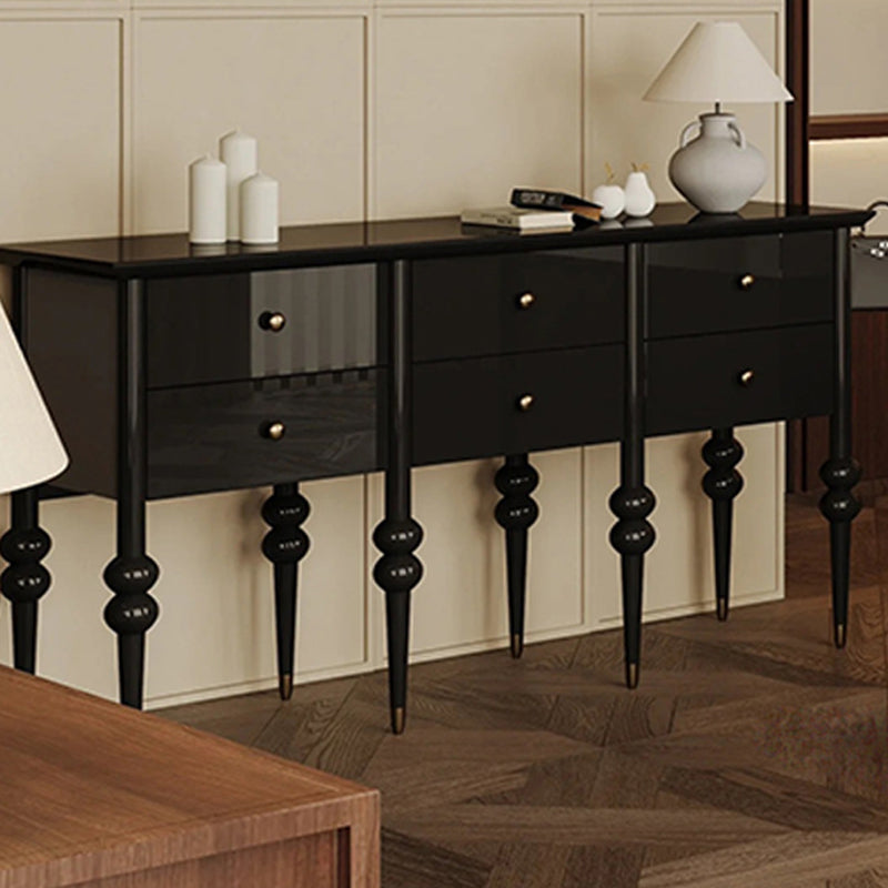 Modern Mid-Century Rectangular Solid Wood & Plywood Storage Cabinet 4/6-Drawer For Living Room