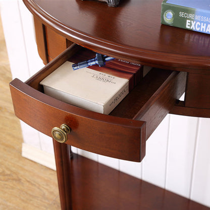 Traditional French Semi-Circular Design Solid Wood MDF Console Table 1-Drawer For Living Room & Entryway