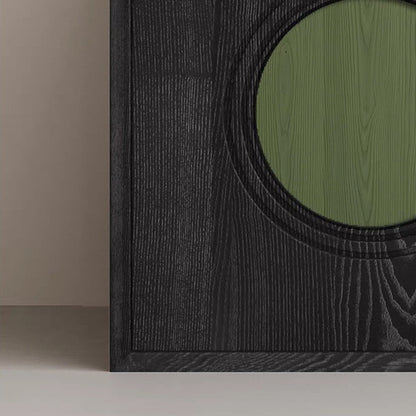 Contemporary Retro Square Round Solid Wood Composable Storage Cabinet 1-Cabinet For Living Room