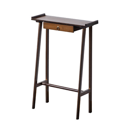 Traditional Chinese Rectangular Bamboo Console Table 1-Drawer For Living Room & Entryway