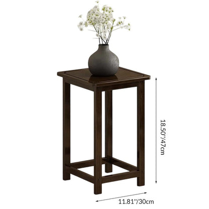 Traditional Chinese Square Nan Bamboo Console Table 1/2-Tier For Living Room