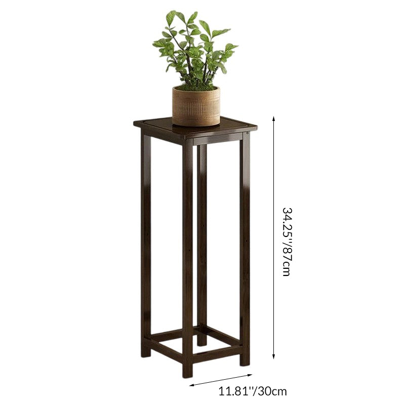 Traditional Chinese Square Nan Bamboo Console Table 1/2-Tier For Living Room