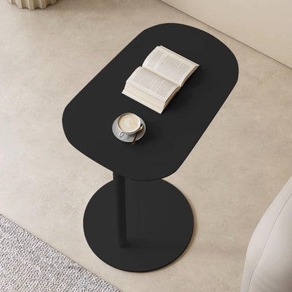 Modern Minimalist Rounded Circle Design Wrought Iron End Table 1-Tier For Living Room