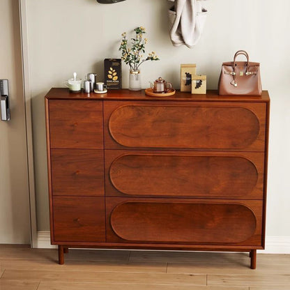 Contemporary Retro Rectangular Solid Wood Solid Wood Plywood Shoe Storage 3-Cabinet For Entryway