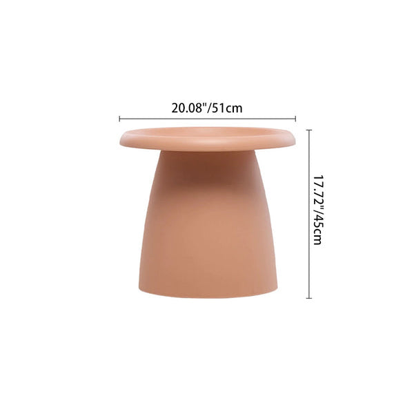 Modern Minimalist Round Mushroom-Shaped PP Coffee Table 1-Tier For Living Room