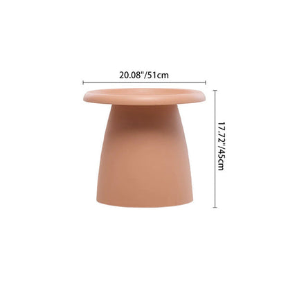 Modern Minimalist Round Mushroom-Shaped PP Coffee Table 1-Tier For Living Room