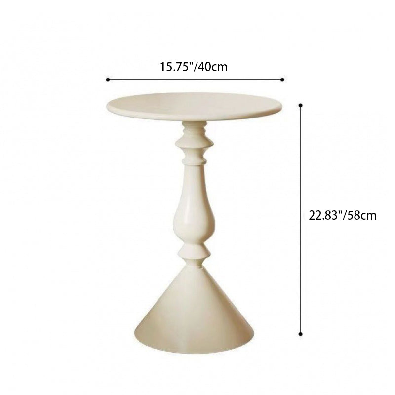 Modern Minimalist Round Wrought Iron End Table 1-Tier For Living Room