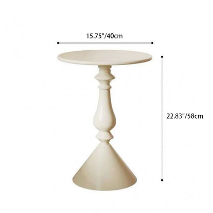 Modern Minimalist Round Wrought Iron End Table 1-Tier For Living Room