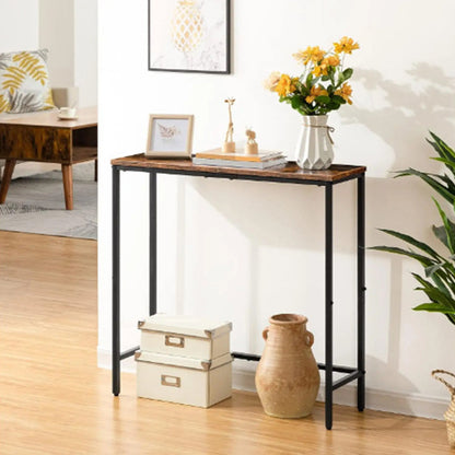 Modern Minimalist Rectangular Carbon Steel MDF Console Table 1-Tier For Living Room