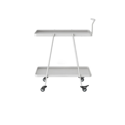 Modern Minimalist Rectangular Wrought Iron Movable Side Table 2-Tier For Living Room