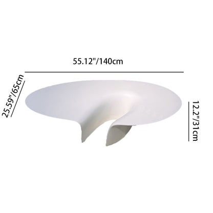 Modern Minimalist Oval Round Bottle Cap Design Fiberglass Coffee Table Set 1-Tier For Living Room