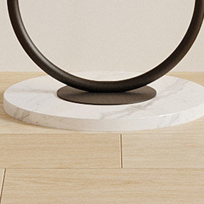 Modern Minimalist Round U-Shaped Wrought Iron Stone Slab Hall Tree 1-Storage For Bedroom