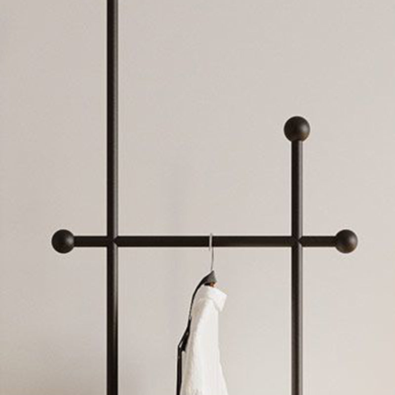 Modern Minimalist Round U-Shaped Wrought Iron Stone Slab Hall Tree 1-Storage For Bedroom