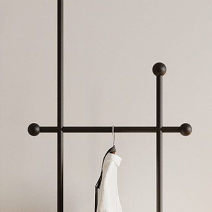 Modern Minimalist Round U-Shaped Wrought Iron Stone Slab Hall Tree 1-Storage For Bedroom