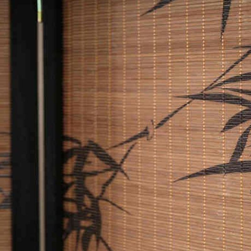Traditional Chinese Rectangular Bamboo Pattern Solid Wood Bamboo Room Divider For Living Room