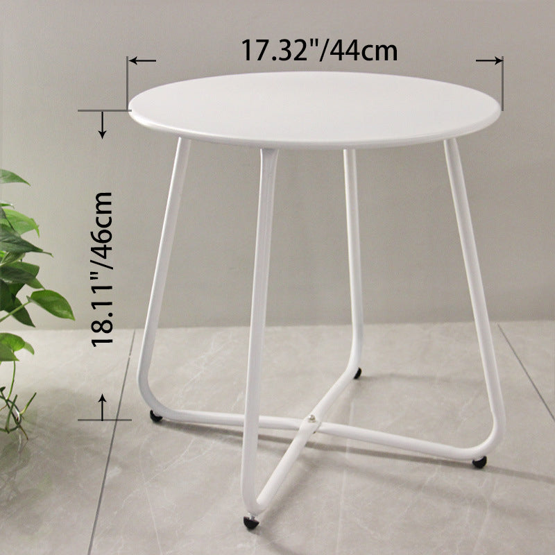 Modern Minimalist Round Iron Coffee Table 1-Tier For Living Room