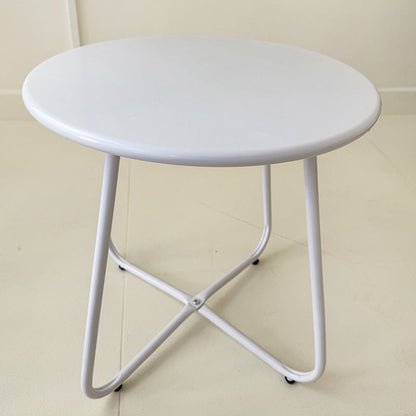 Modern Minimalist Round Iron Coffee Table 1-Tier For Living Room