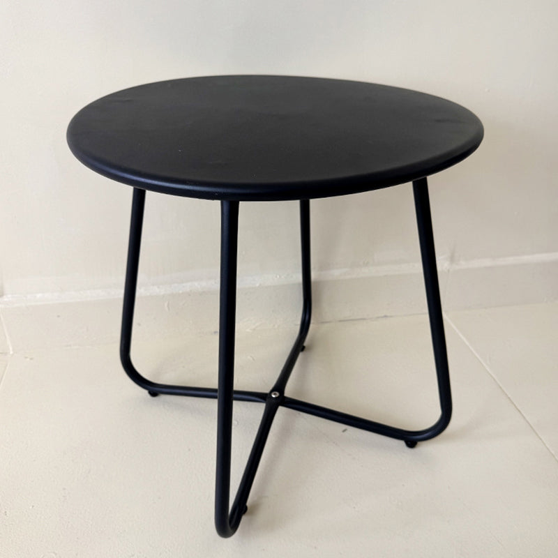 Modern Minimalist Round Iron Coffee Table 1-Tier For Living Room