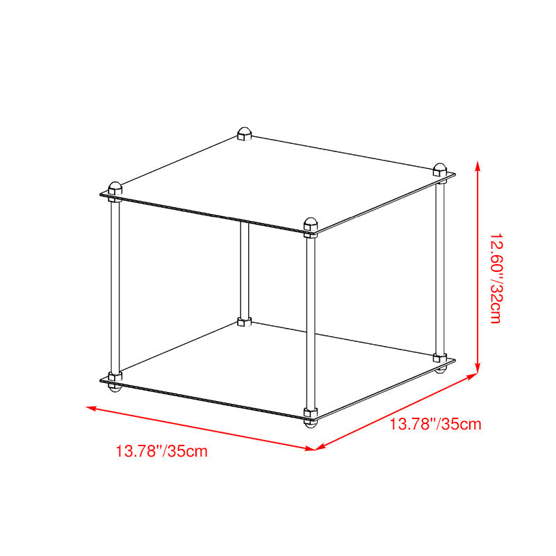 Modern Minimalist Square Stainless Steel Stackable Display Rack 2-Tier For Living Room