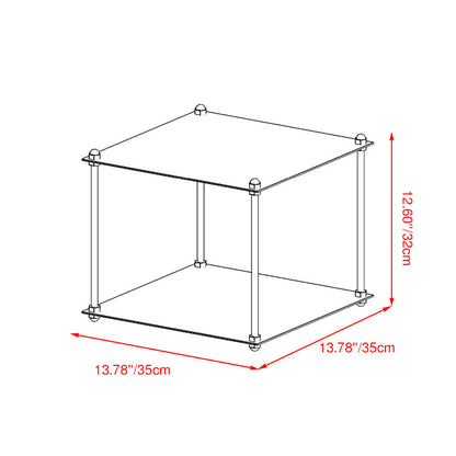 Modern Minimalist Square Stainless Steel Stackable Display Rack 2-Tier For Living Room