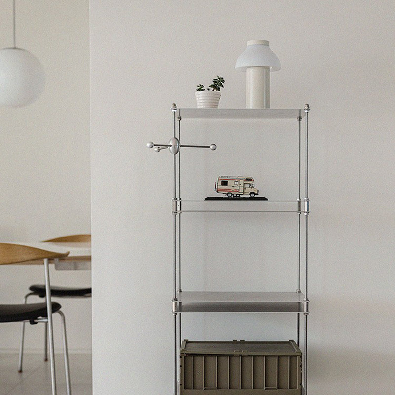 Modern Minimalist Square Stainless Steel Stackable Display Rack 2-Tier For Living Room