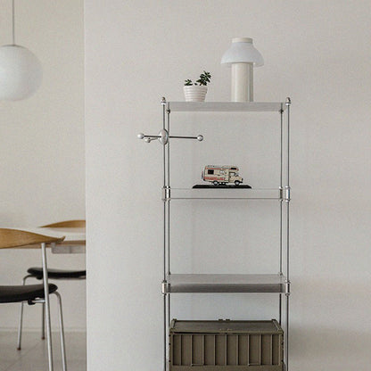 Modern Minimalist Square Stainless Steel Stackable Display Rack 2-Tier For Living Room