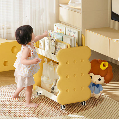 Contemporary Creative Cheese Design Plastic Movable Kids Adjustable Divider Bookshelf 2-Tier For Bedroom