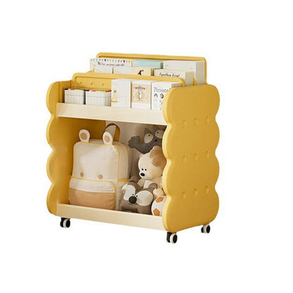 Contemporary Creative Cheese Design Plastic Movable Kids Adjustable Divider Bookshelf 2-Tier For Bedroom
