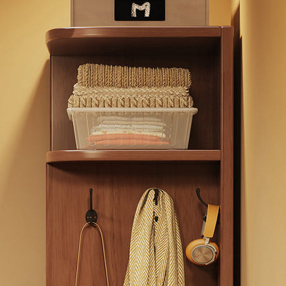 Modern Minimalist Rubberwood Rectangular Corner Shelf Unit With 7-Tier Storage For Bedroom & Living Room