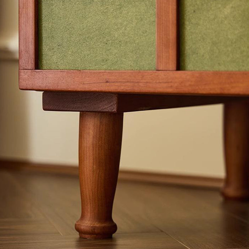 Contemporary Retro Cherry Wood Rectangular Storage Cabinet With 4 Drawers For Living Room
