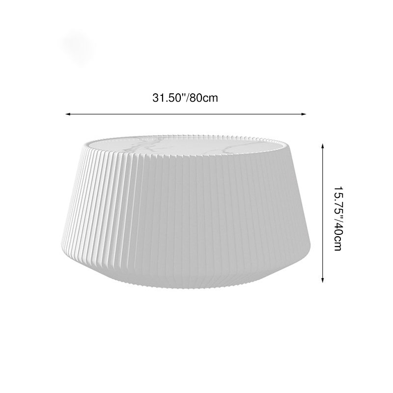 Modern Minimalist PU Leather & Sintered Stone Iron Solid Wood Plywood Diamond/Round-Shaped Coffee Table For Living Room