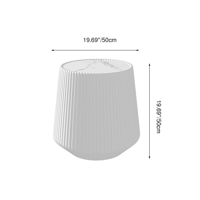 Modern Minimalist PU Leather & Sintered Stone Iron Solid Wood Plywood Diamond/Round-Shaped Coffee Table For Living Room