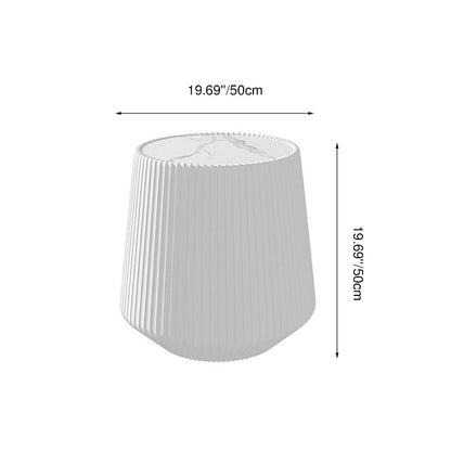 Modern Minimalist PU Leather & Sintered Stone Iron Solid Wood Plywood Diamond/Round-Shaped Coffee Table For Living Room