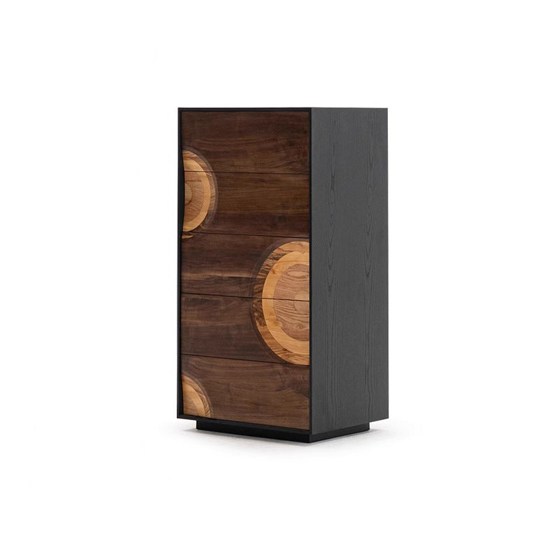 Contemporary Creative Solid Wood & Plywood Rectangular Storage Cabinet With 2/3/4/5 Drawers For Living Room