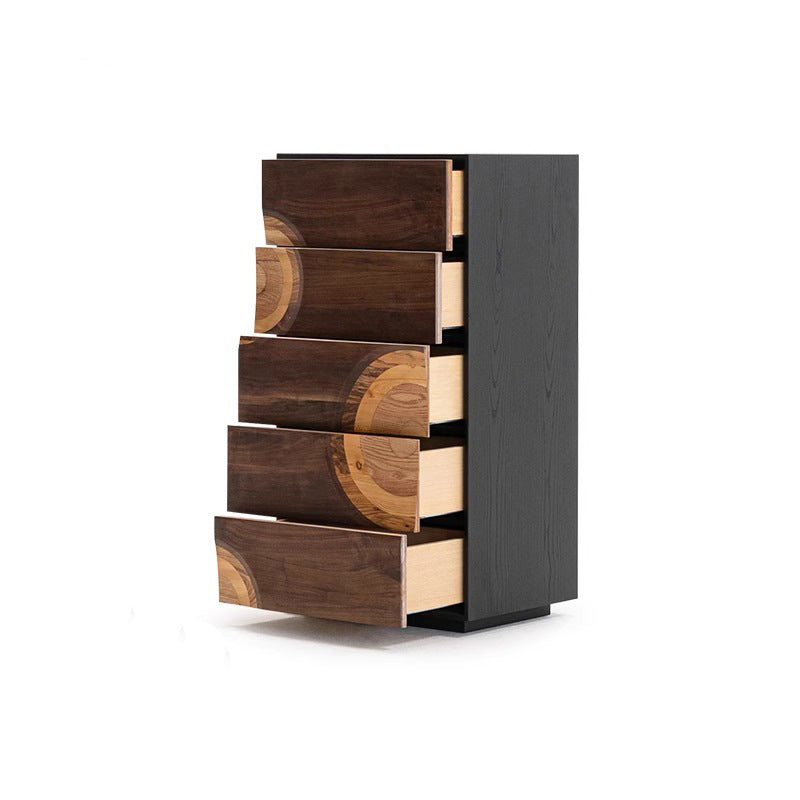 Contemporary Creative Solid Wood & Plywood Rectangular Storage Cabinet With 2/3/4/5 Drawers For Living Room