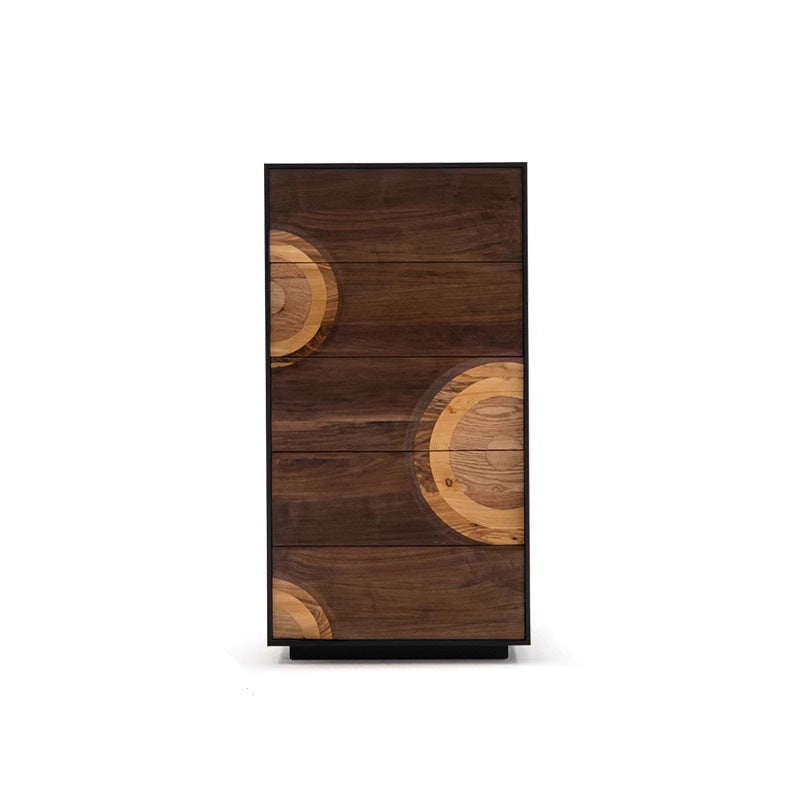 Contemporary Creative Solid Wood & Plywood Rectangular Storage Cabinet With 2/3/4/5 Drawers For Living Room