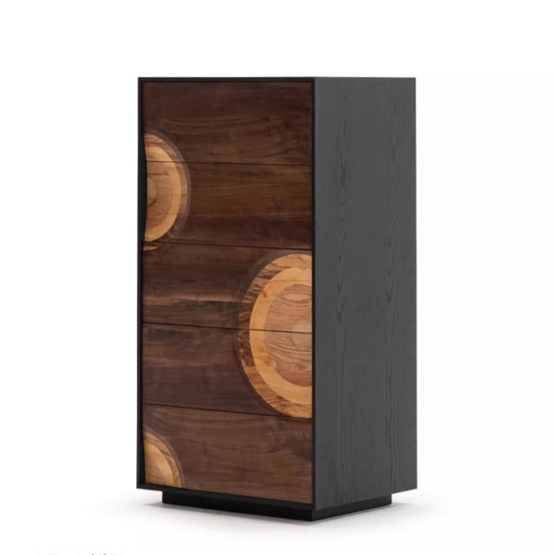 Contemporary Creative Solid Wood & Plywood Rectangular Storage Cabinet With 2/3/4/5 Drawers For Living Room