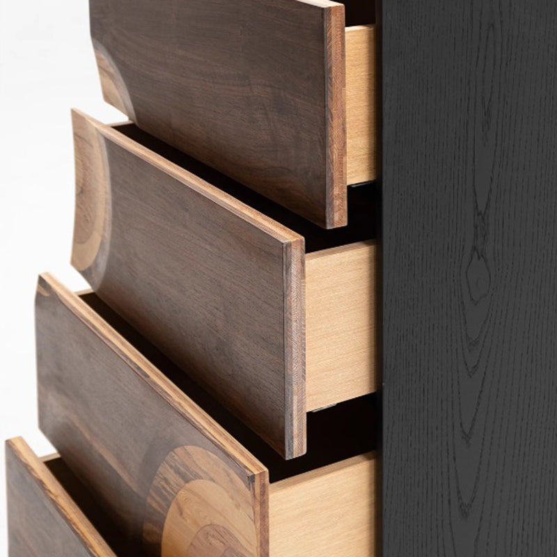 Contemporary Creative Solid Wood & Plywood Rectangular Storage Cabinet With 2/3/4/5 Drawers For Living Room