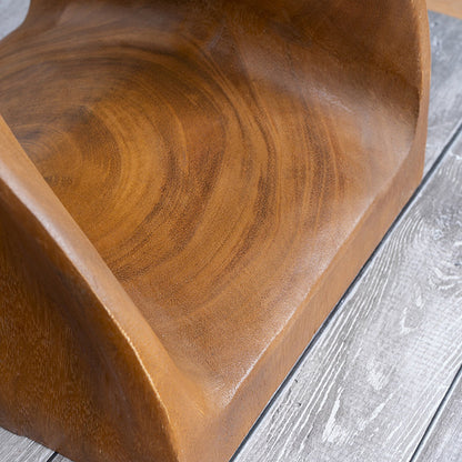 Contemporary Creative Solid Wood Square Side Table With Sculptural Lines For Living Room
