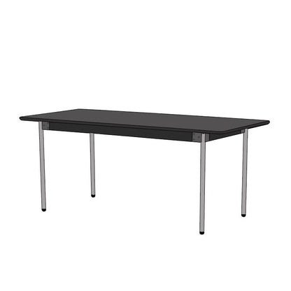 Modern Minimalist Pine & Stainless Steel Rectangular Dining Table For 4/6/8 Seats